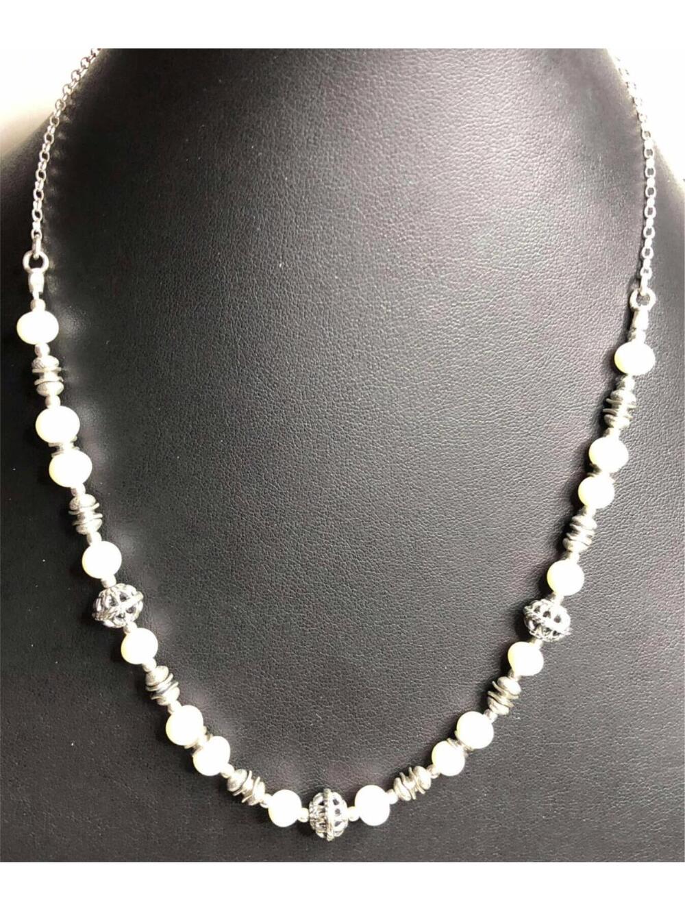 2019 Or Paz Israel PZ Sterling Silver 925 Pear beaded Necklace 18" 17.3 grams